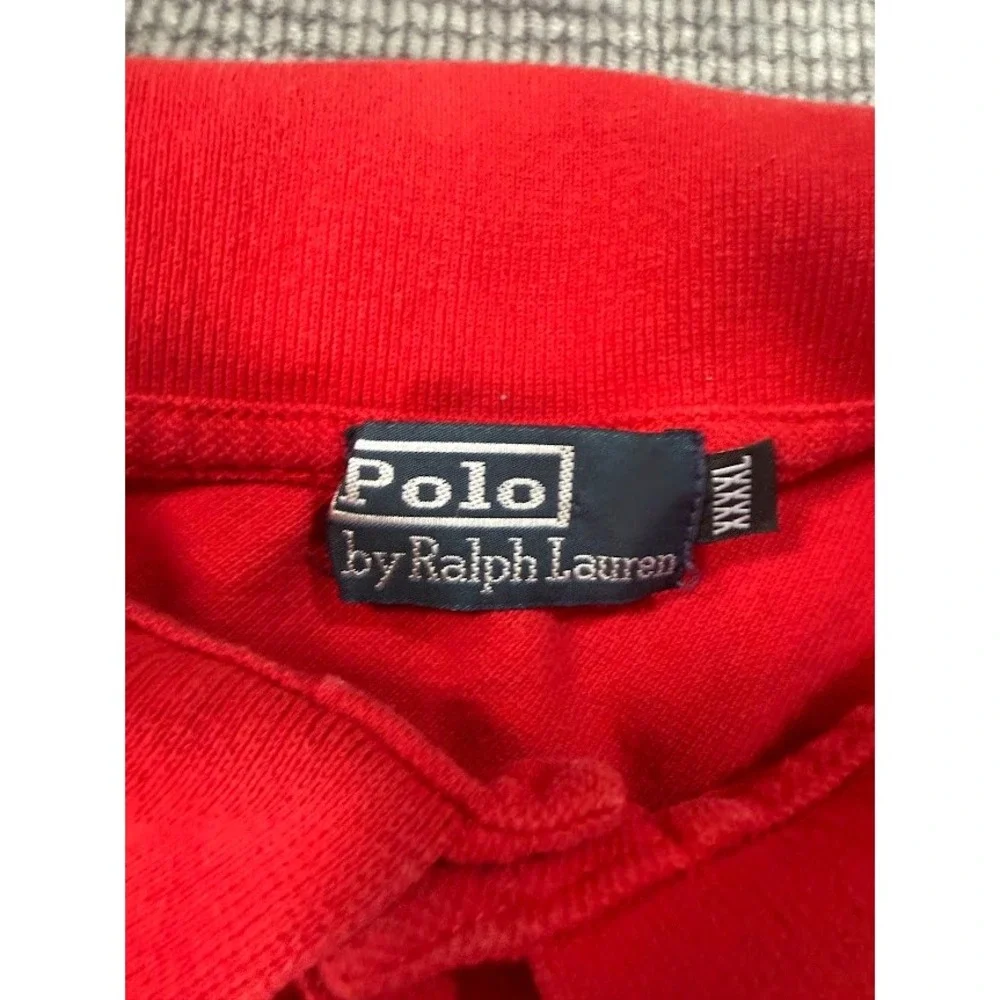 Vintage Polo Ralph Lauren Mens Red Short Sleeve Polo Shirt Blue Big‎ Pony 3XL
